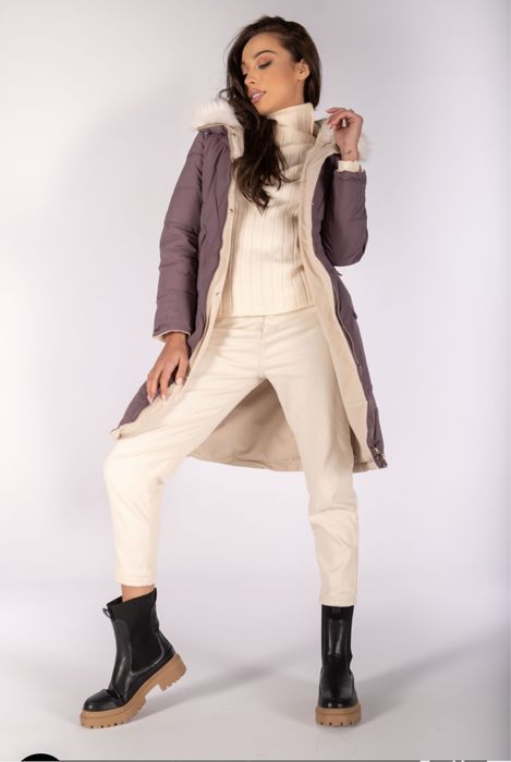 Пухено зимно яке двулицево