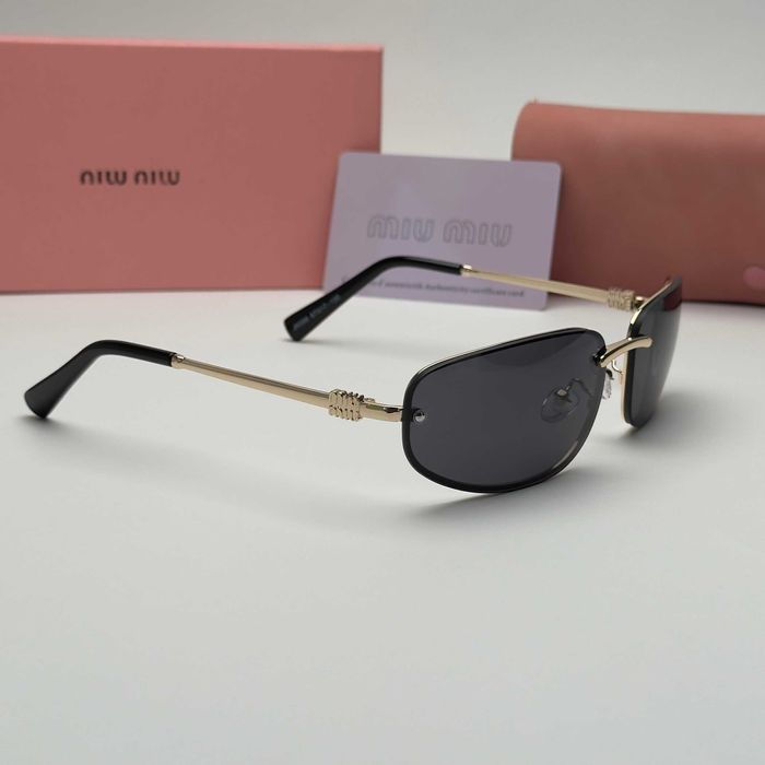 Слънчеви очила Miu Miu Black Limited нови, дамски метални с лого UV400