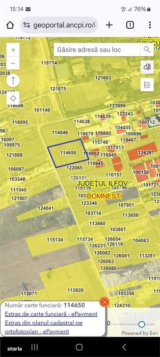 Domnesti -  teren  intravilan arabil -  concesiune - 10.000 mp