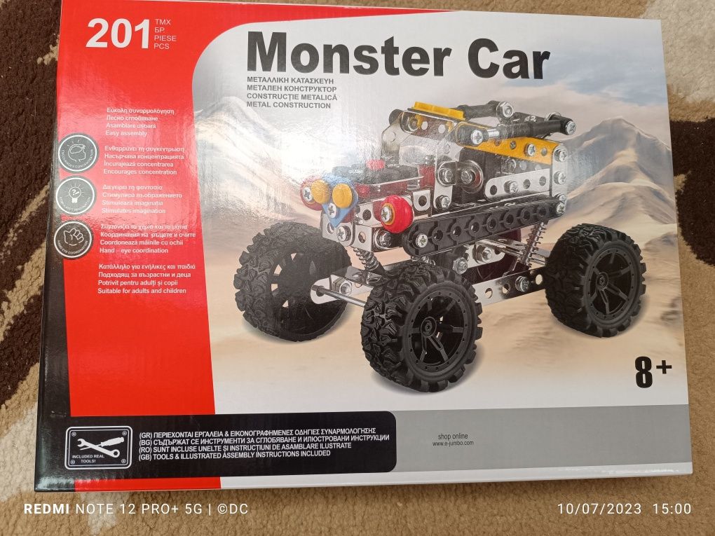 Jucarie set constructie Monster Car