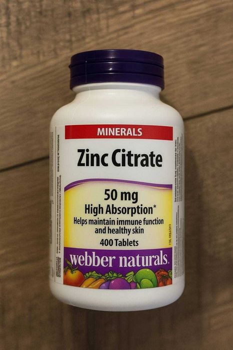 Цитрат Цинка  400 капсул Webber Naturals Zinc Citrate 50 mg