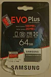 Карта памяти microSD Samsung EVO Plus 64ГБ