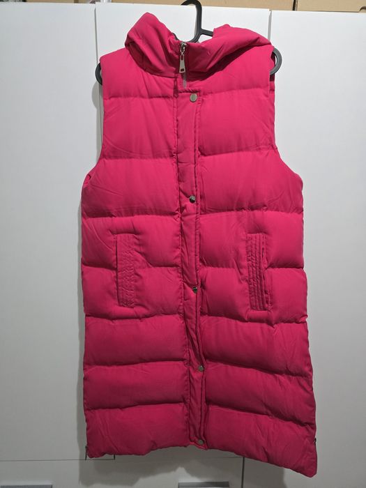 Дълъг елек грейка в цикламено