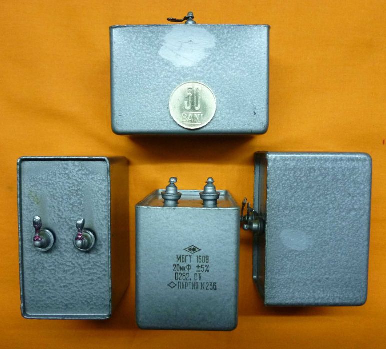 Condensatori hartie ulei 0,5 1, 2, 3,9uF, 4, 10, 20, 30uF rusesti URSS