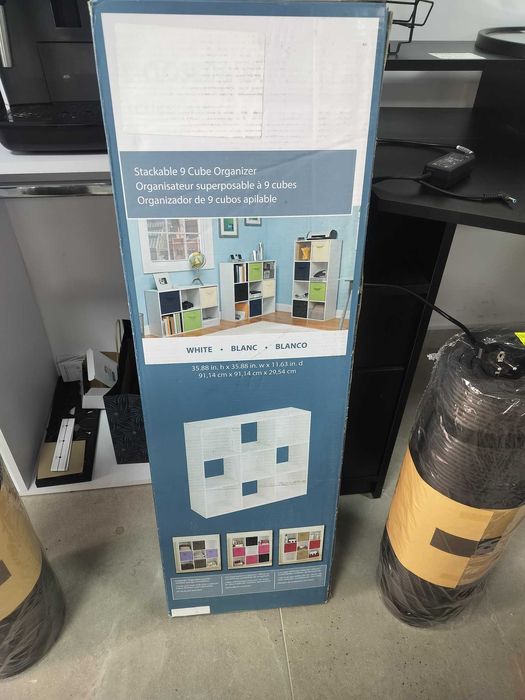 Spatiu depozitare, cu 9 cuburi, 91,5 x 91,5 x 29,5cm, alb