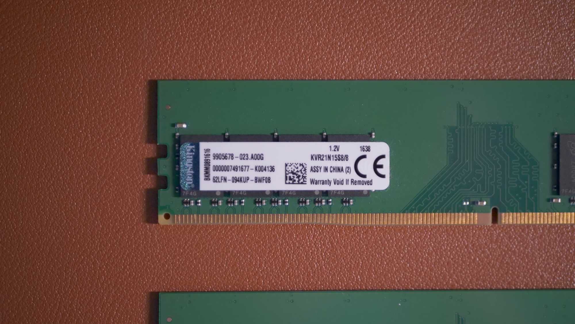 2 x 8Gb Memorie Ram Kingston (KVR21N15S8/8), DDR4 2133MHz Non-ECC