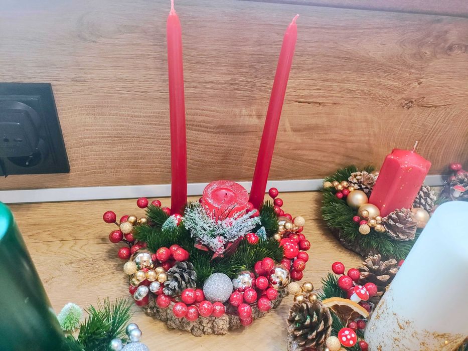 Ръчно изработени коледни свещници