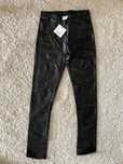 Colanti/ Pantaloni negri NOI cu efect de piele fete, ZARA