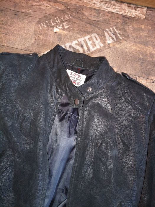 Geacă din piele întoarsă naturală (porc)Zara.