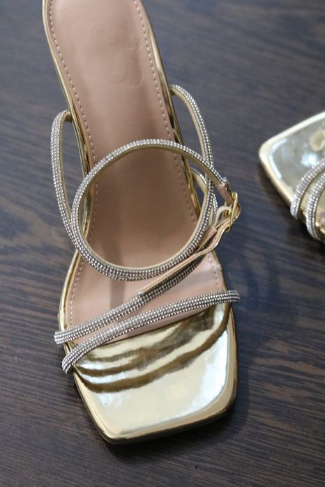 Sandale aurii cu toc 10cm