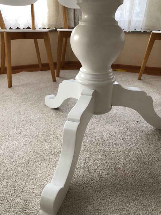 Masă extensibilă lemn masiv albă