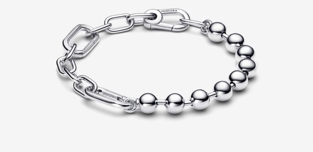 Браслет со звеньями и бусинами pandora