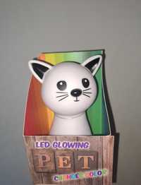 Коте светещо в различни цветове / нощна лампа
