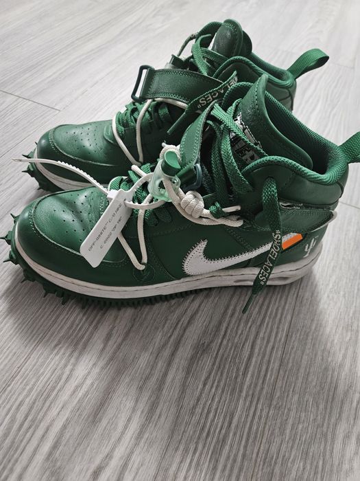 Nike off white airforce 1 mid pine green