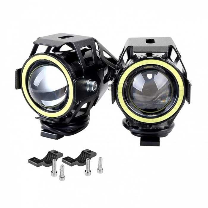 PROIECTOARE LED moto Angel Eyes CREE cu leduri ceata motocicleta U7