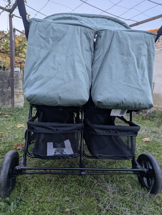 Лятна количка за близнаци Lorelli Twin Green