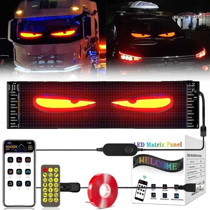 LED Гъвкава Лента за челно стъкло Дяволски Очи Demon Eyes Табло с очи