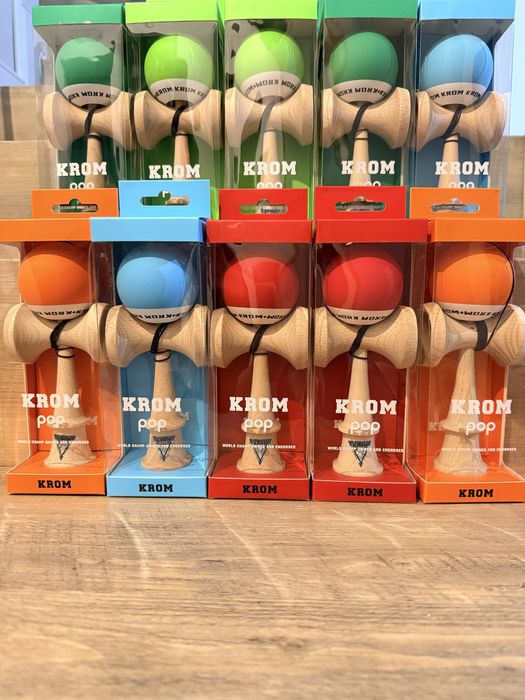 Kendama KROM Pop Rubber – culori vibrante, calitate premium!  Sigilate