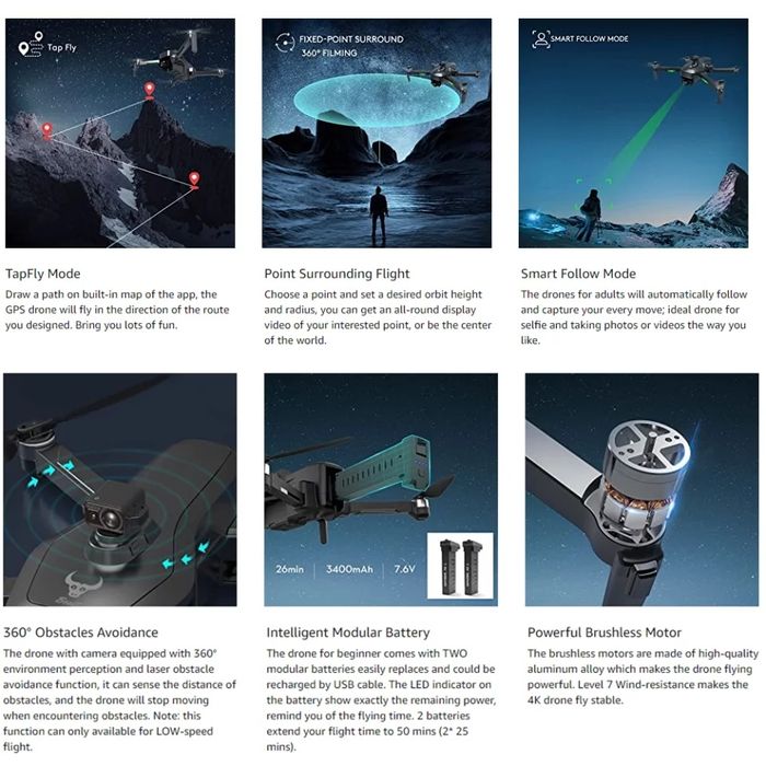 Drona profesionala,3 axe gimbal,Sony 4K UHD,3000M,28 min,GPS,TF, Noua