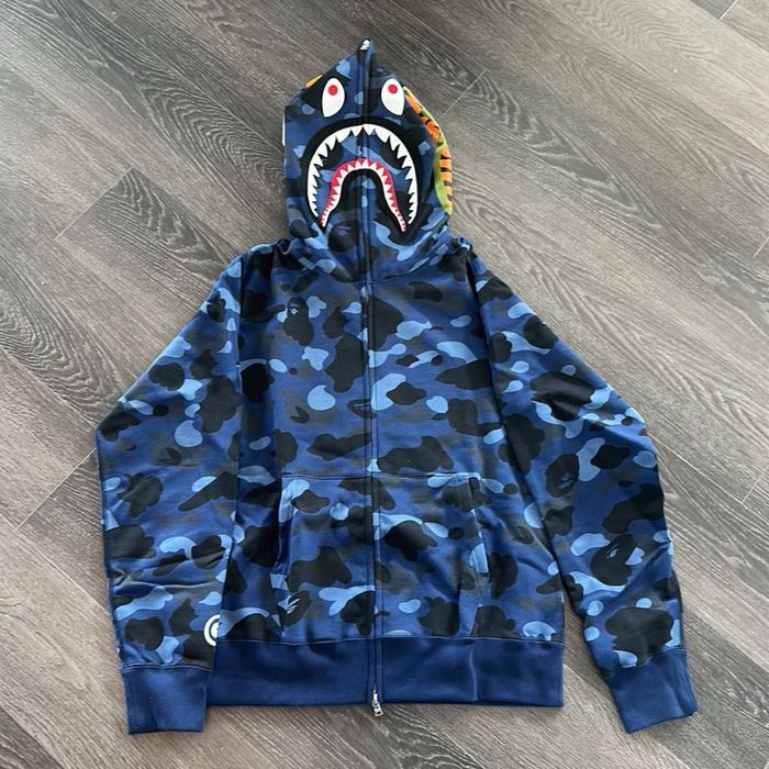 BAPE shark hoodies. Dark blue