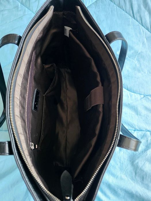 дамска бизнес кожена чанта с отделение за лаптоп S-Zone