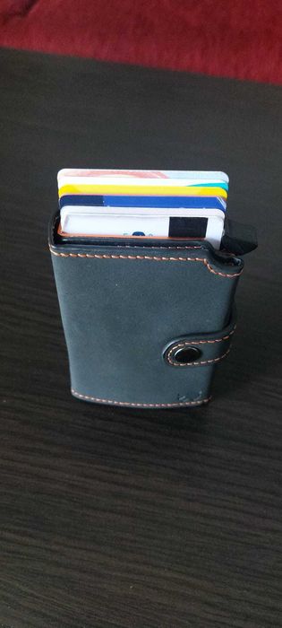 Portofel Slim BEWMER - Card Holder RFID, anti-clonare, buzunar monede