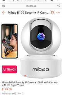 Mibao D100 Security IP Camera 1080P WiFi Camera with HD Night Vision