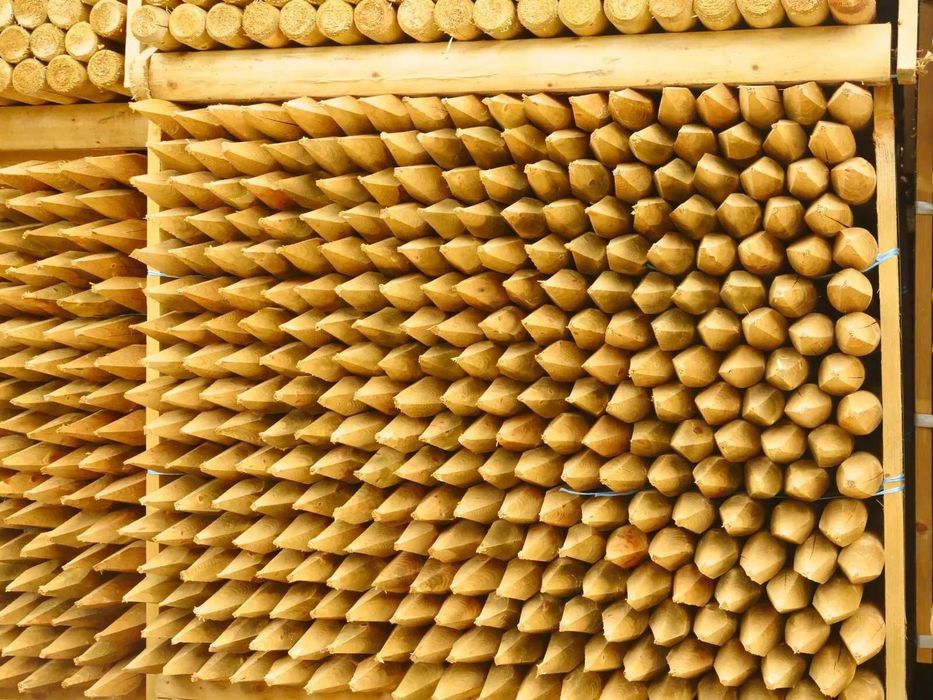 Stalpi din lemn rotund calibrat natur sau tratat