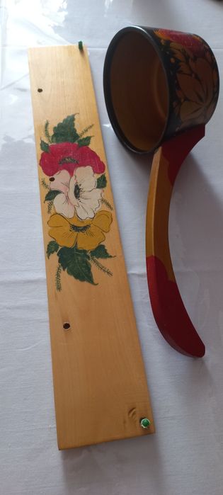 Ковш деревянный расписной