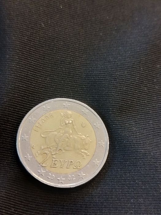 2 евро монета Гърция 2002г с буква S