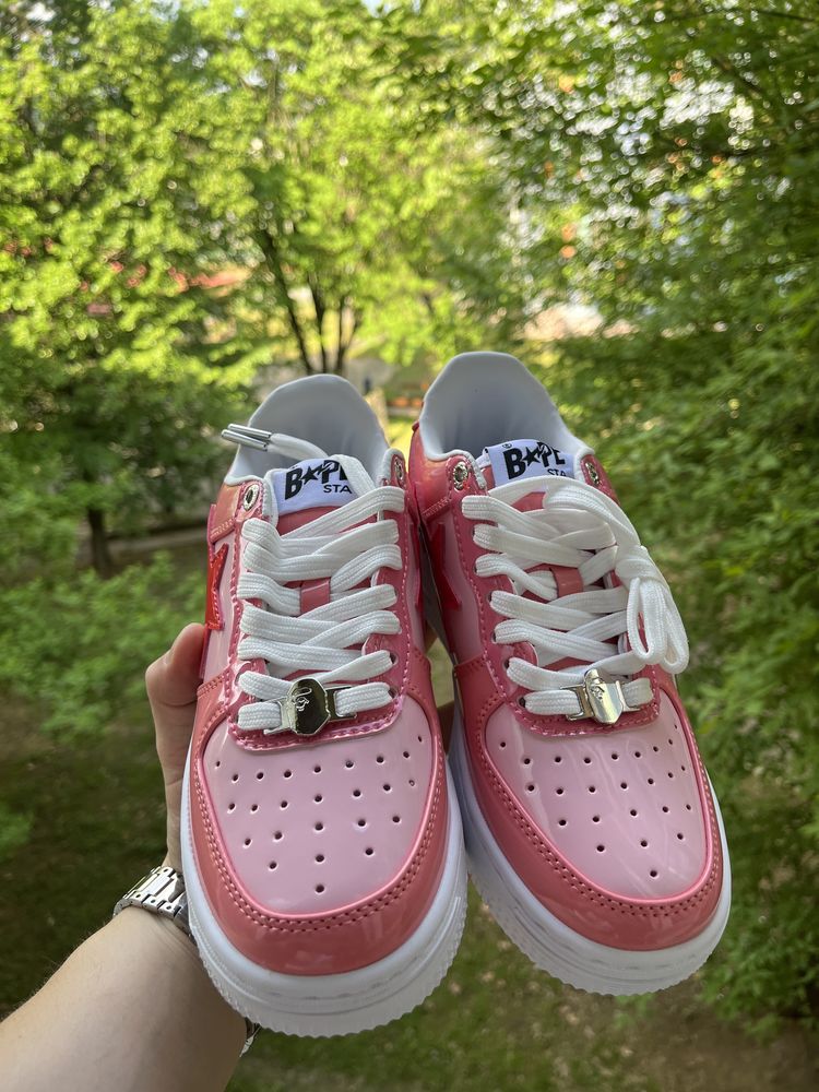 Bape Bapesta roz alb peach-withe femei