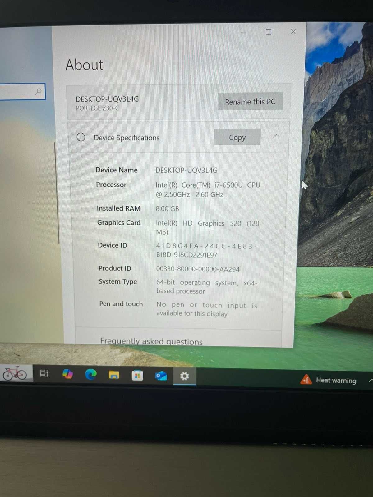 Toshiba Portege Z30 / intel core i7 - 6500u / 256GB NVMe SSD / 8GB RAM