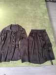 Costum negru din satin marime M