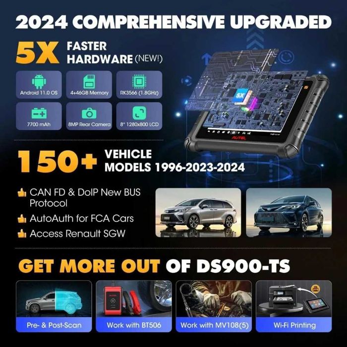 Професионална автодиагностика Autel MaxiDAS DS900TS  вграден TPMS DOIP