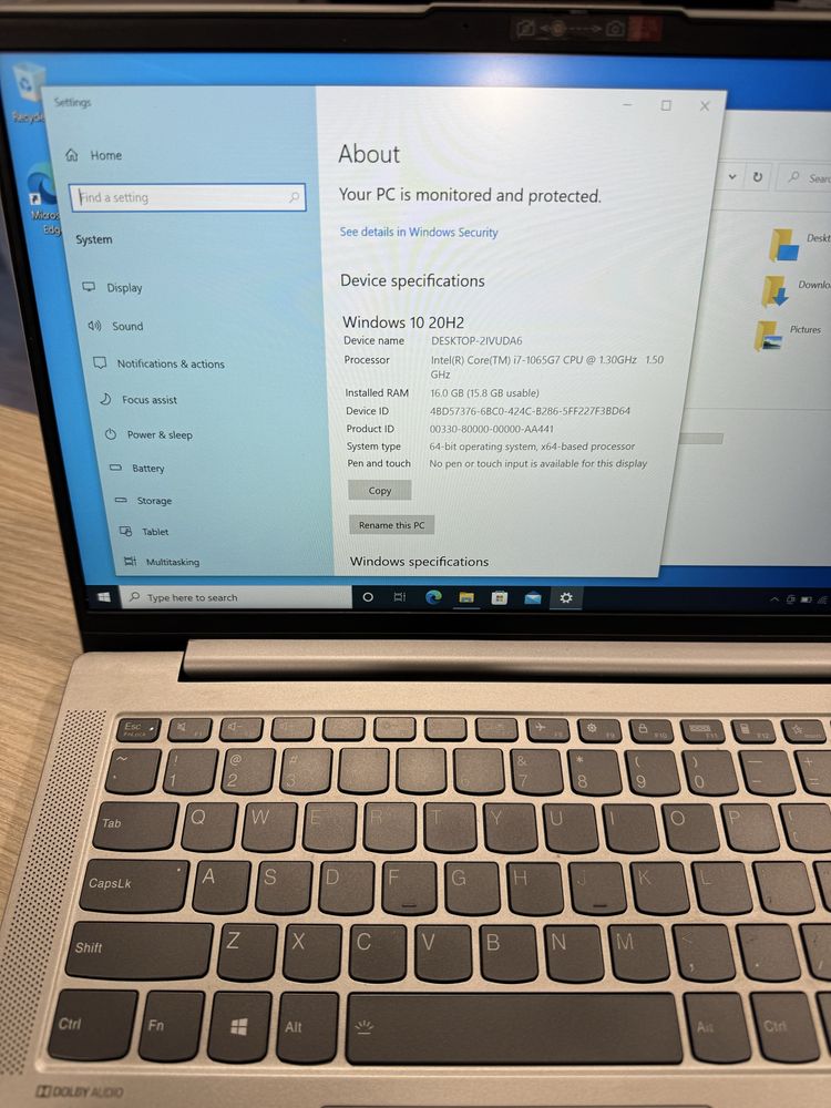 Lenovo IdeaPad 5 14IIL05 intel i7-1065G7 16gb ram ssd 512gb FHD