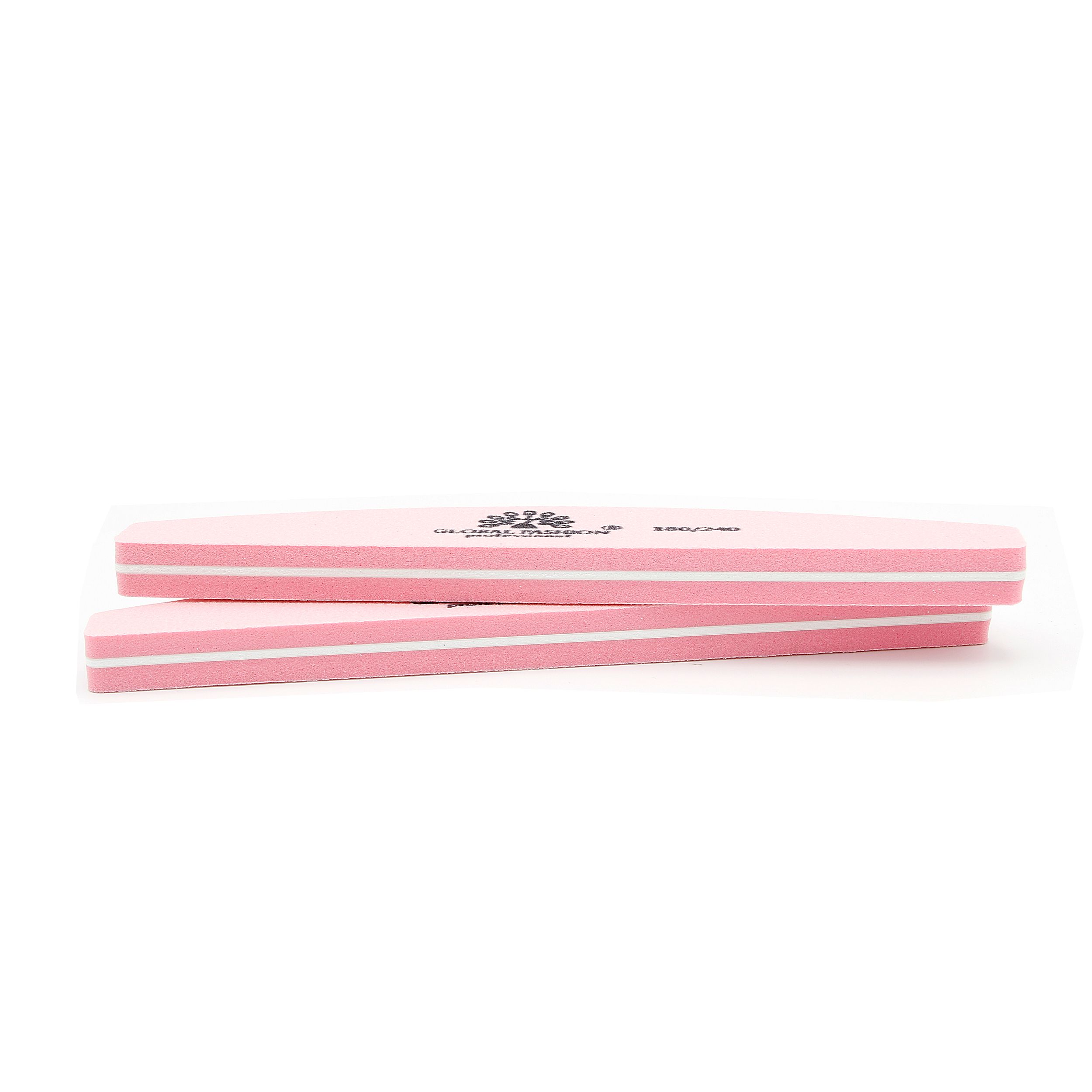 Pila buffer pentru unghii, granulatie 180/240, culoare roz