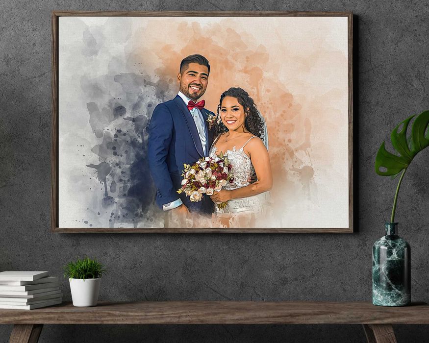 Сватбен дигитален акварелен портрет