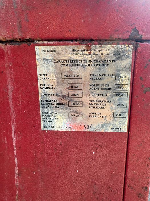Centrala pe lemne Woody 45 kw