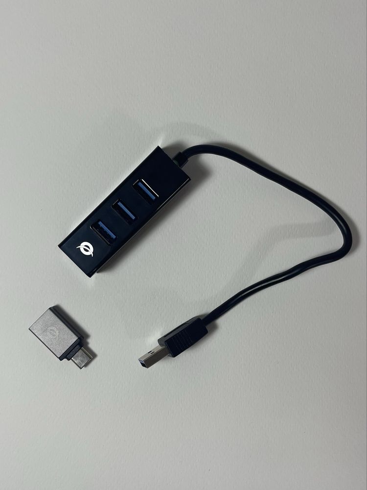 HUBBIES TAIL 4-Port USB 3.0 Hub with USB-C OTG Adapter