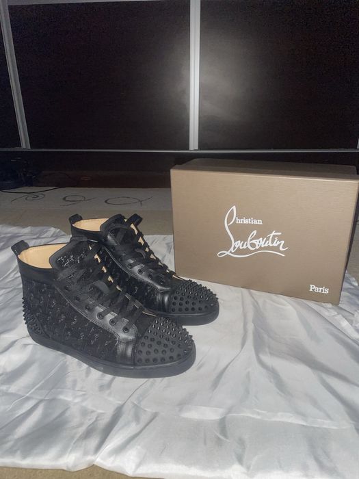 Christian Louboutin Black Spikes High Top Sneakers