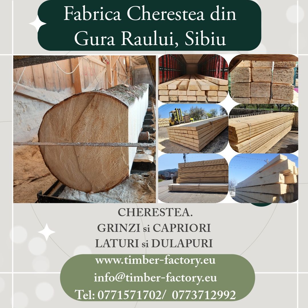 Producem Cherestea Molid in Diverse Dimensiuni: Grinzi, Capriori, etc.