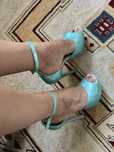 Sandale turcoaz de piele
