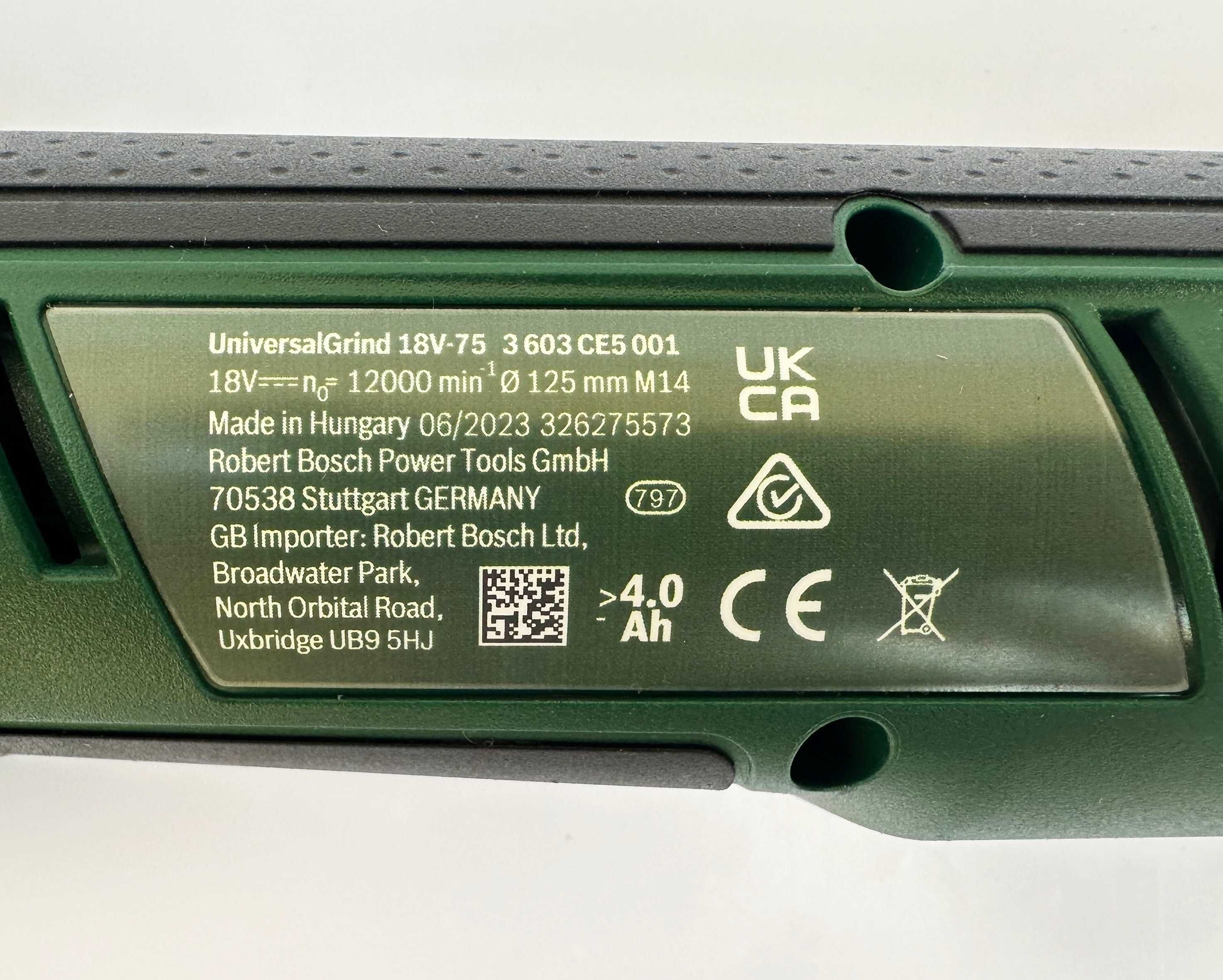 BOSCH UniversalGrind 18V-75 - Нов акумулаторен ъглошлайф