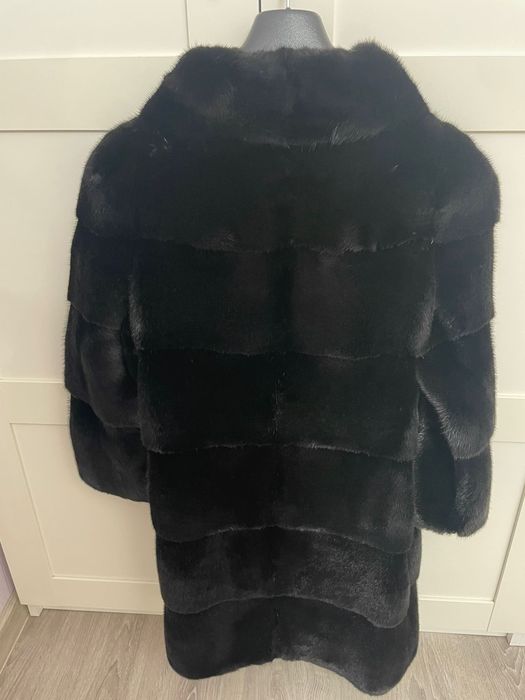 Норковая шуба, черная