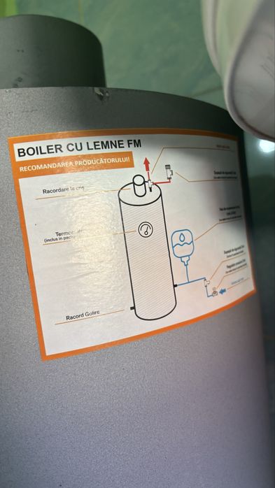 Boiler pe lemne de foc 80L