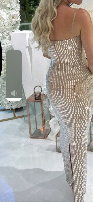 Официална дълга рокля, цвят сиво, раьмер S