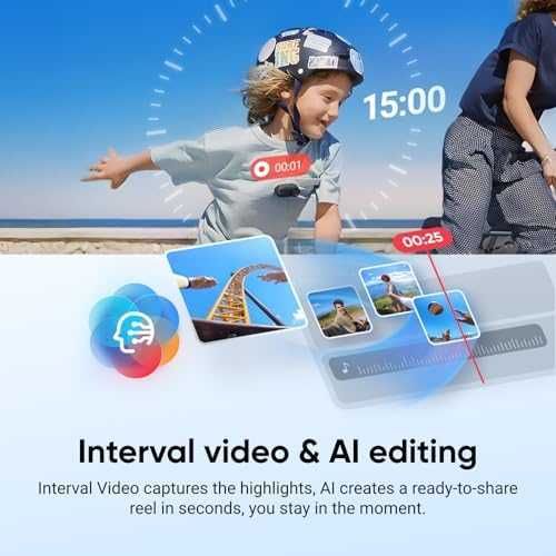 Нова Insta360 GO 3S 64GB Черна 4K Екшън Камера, Водоустойчива, Vlog