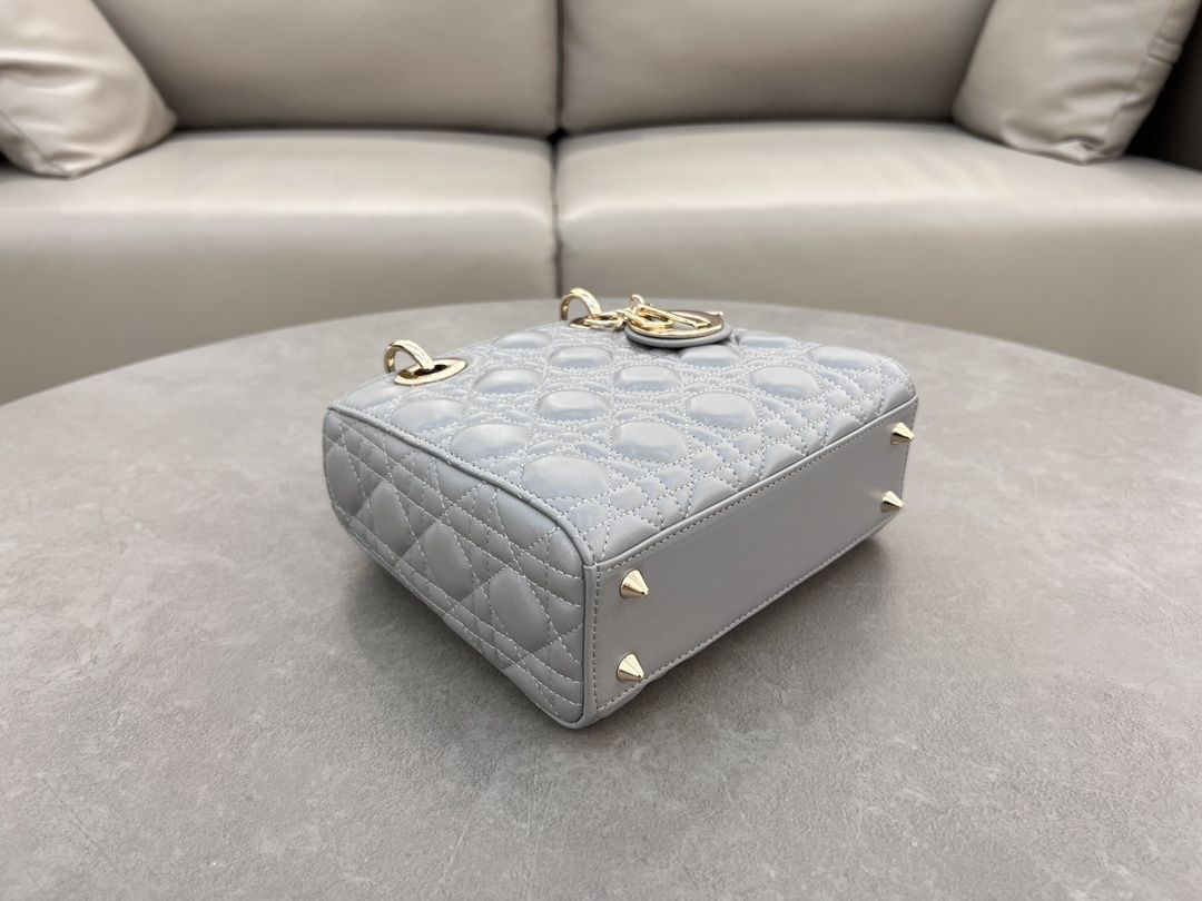 Geanta Dior Lady 20cm gri, tip Premium