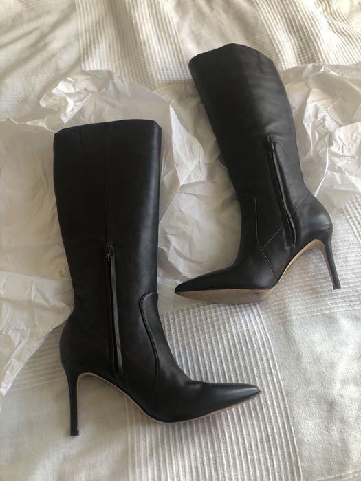 Cizme piele, marimea 38, maro - visiniu