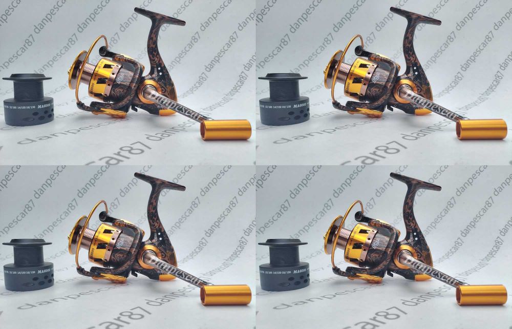 SET 4 Lansete 3,30m KOMODO  3,75LBS SI 4 Mulinete WIND BLADE MA6000